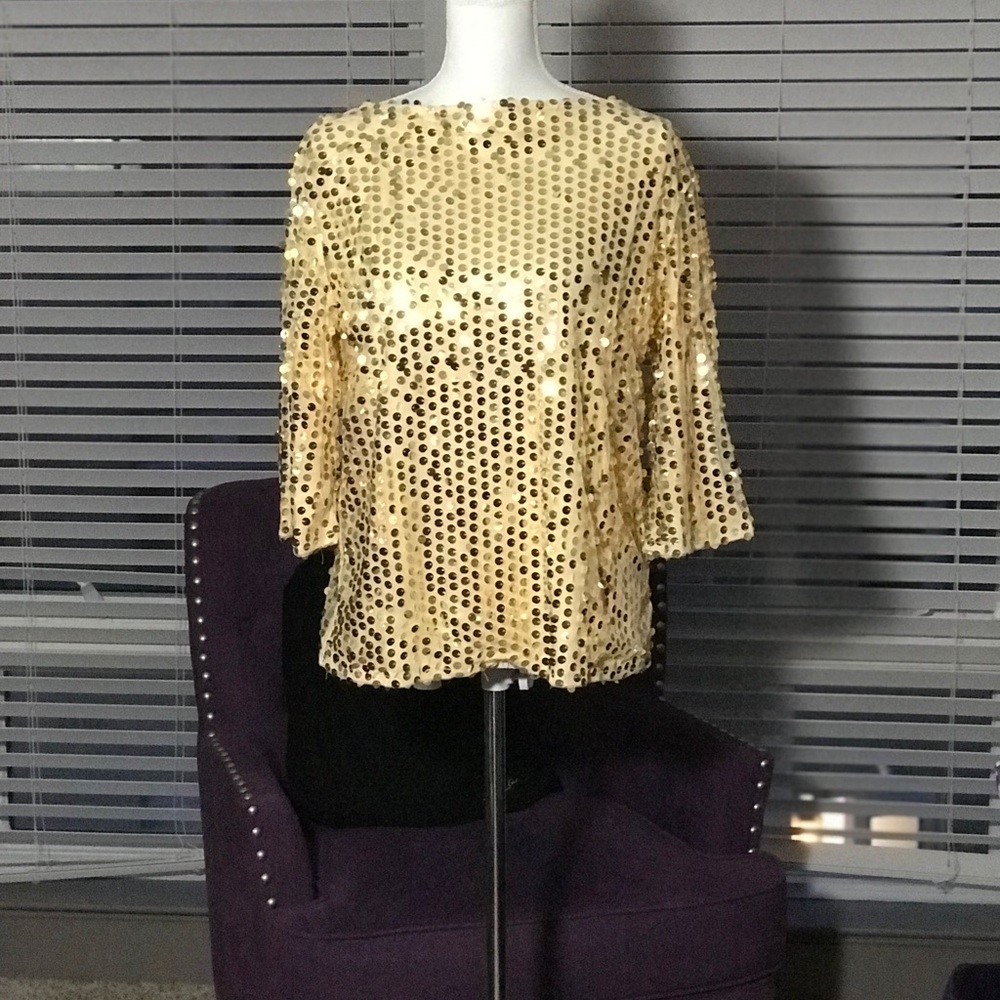 Gold Sequined blouse top